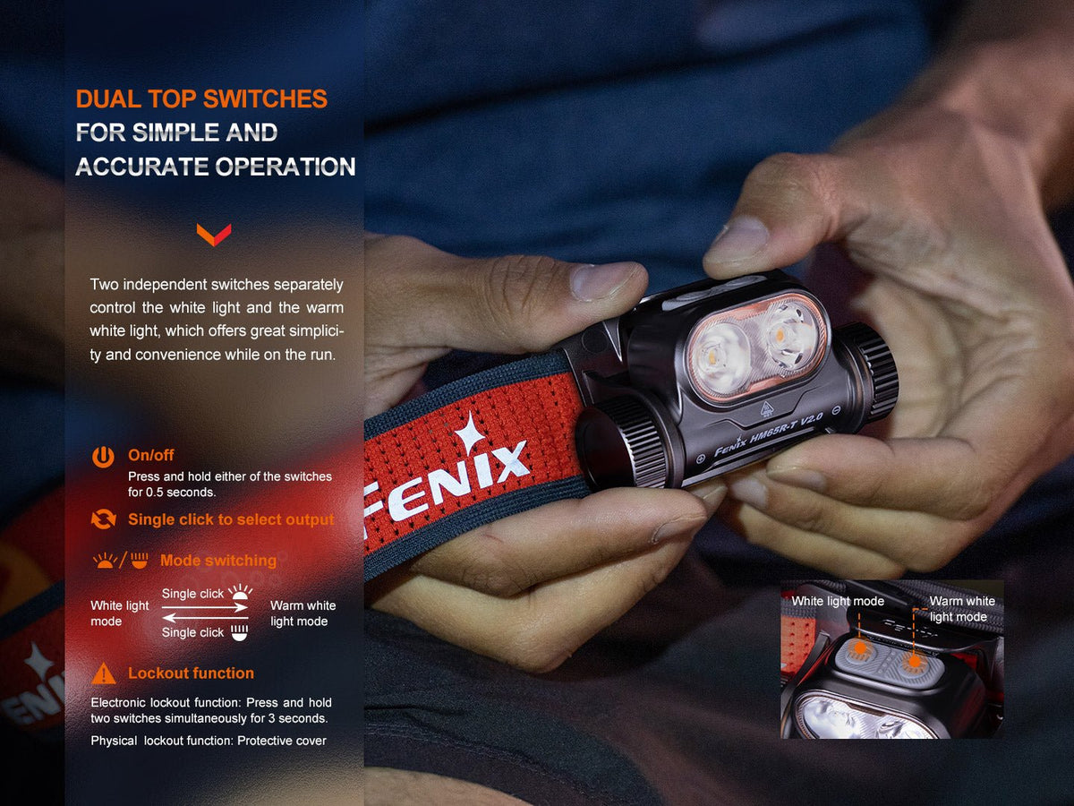 Fenix HM65R-T V2 Rechargeable Lightweight Trail Running Headlamp Fenix Store