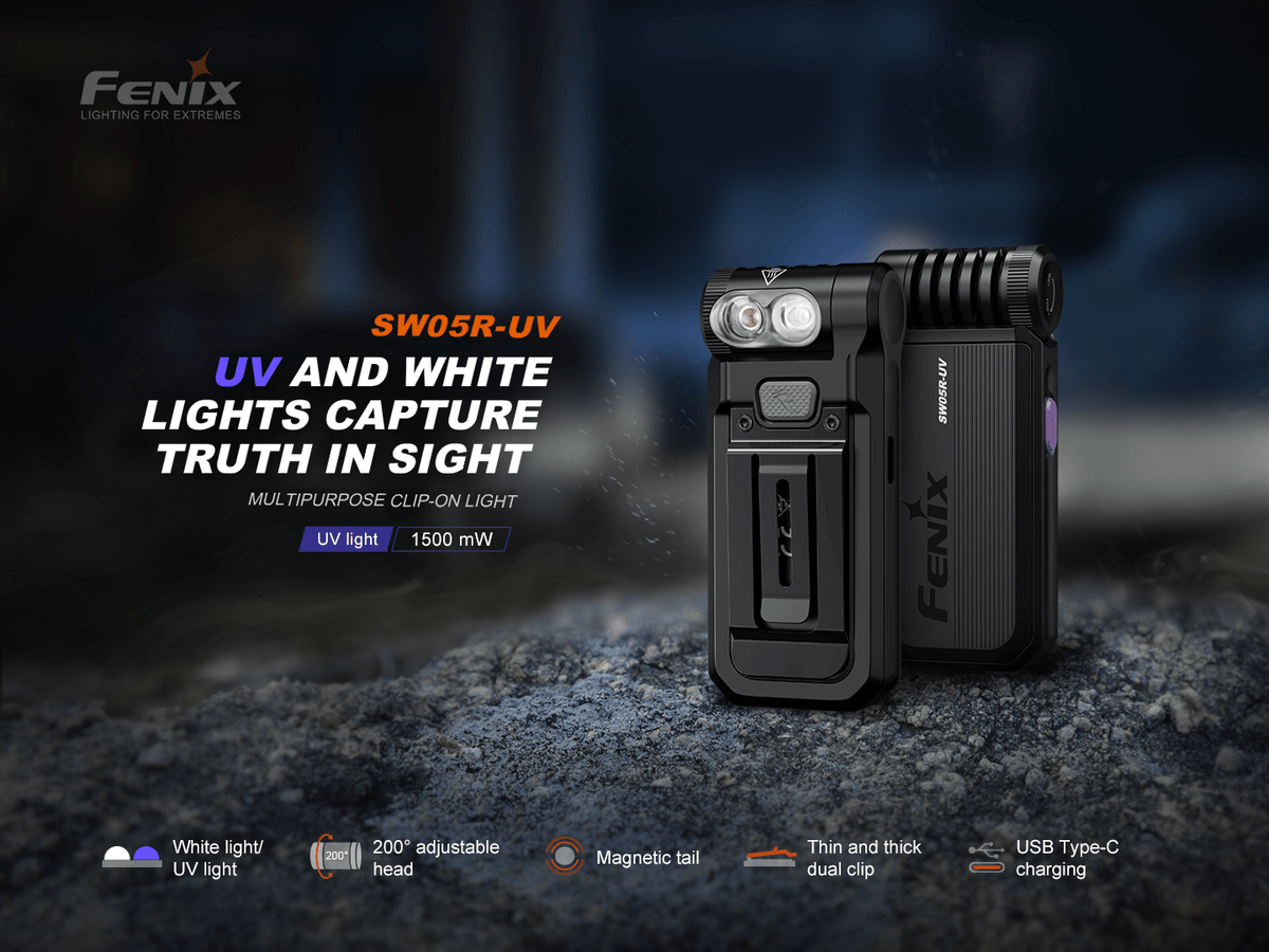 Fenix SW05R Multipurpose Clip-On Light with Red or UV Output Fenix Store