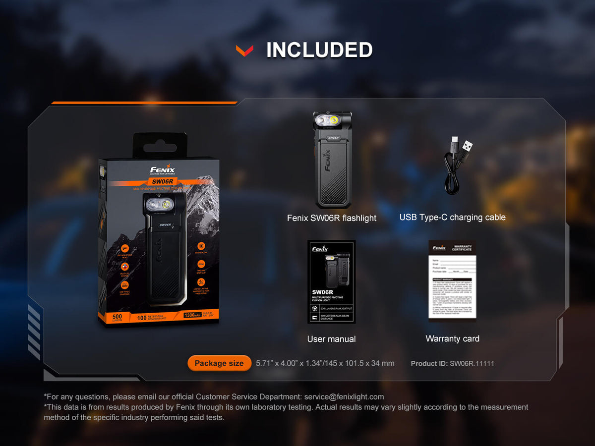Fenix SW06R Multipurpose Pivoting Clip-On Light Fenix Store