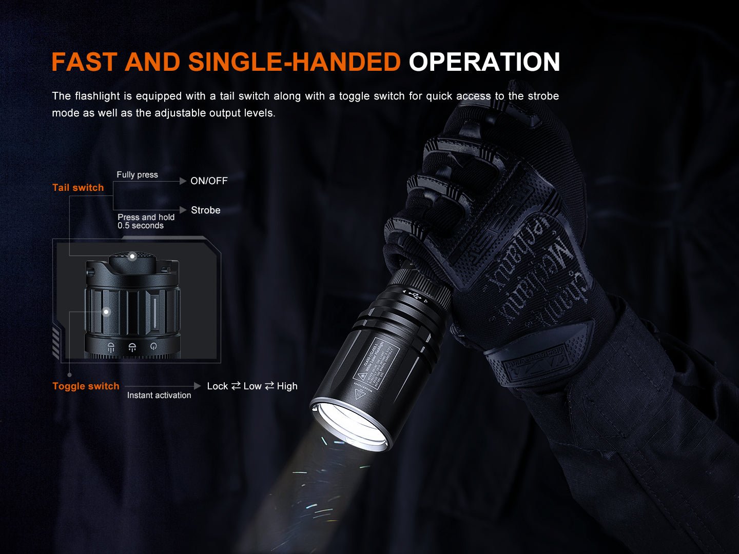 Fenix TK30R Tactical White Laser Rechargeable Flashlight - Wildcat