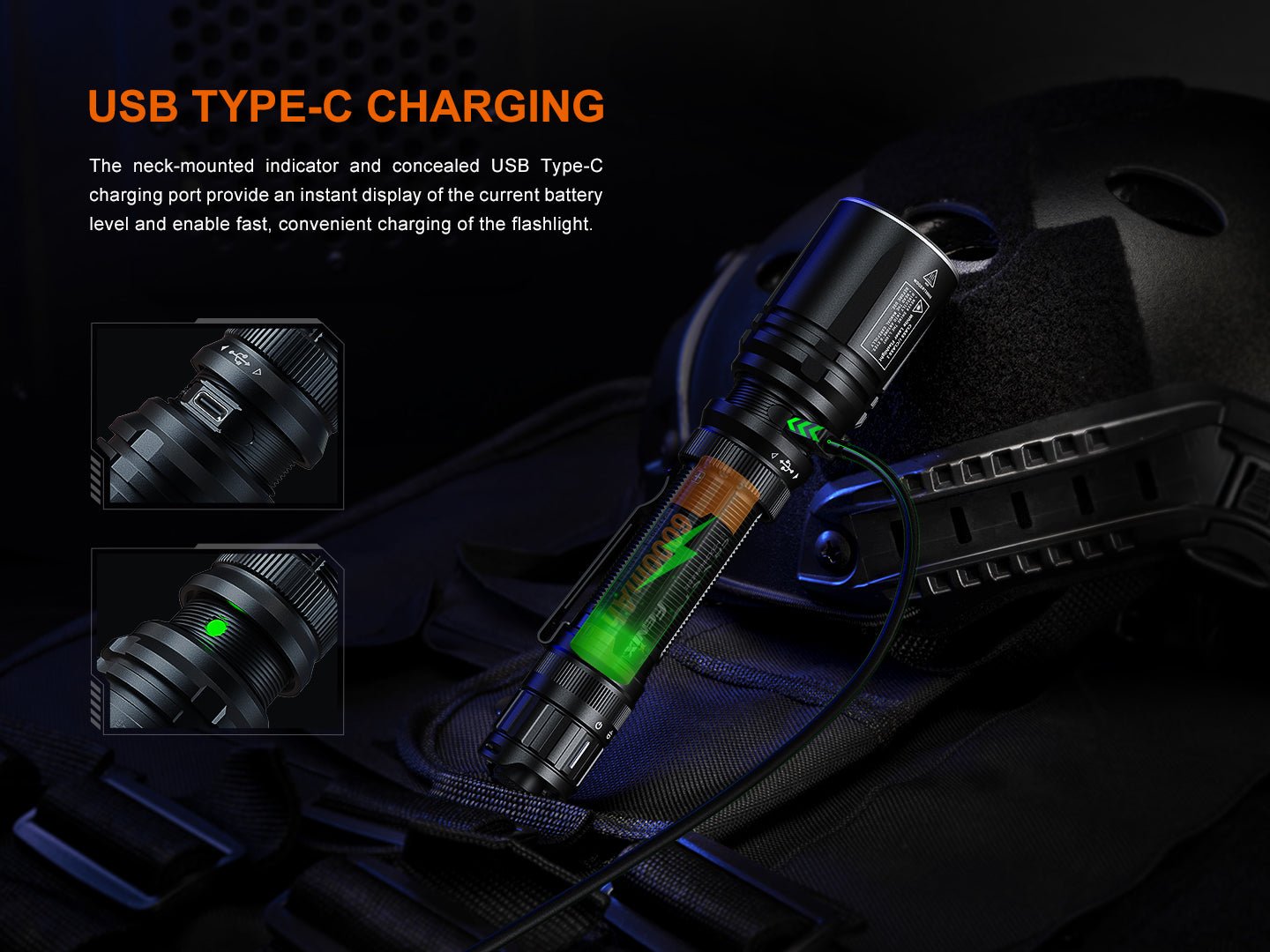 Fenix TK30R Tactical White Laser Rechargeable Flashlight - Wildcat