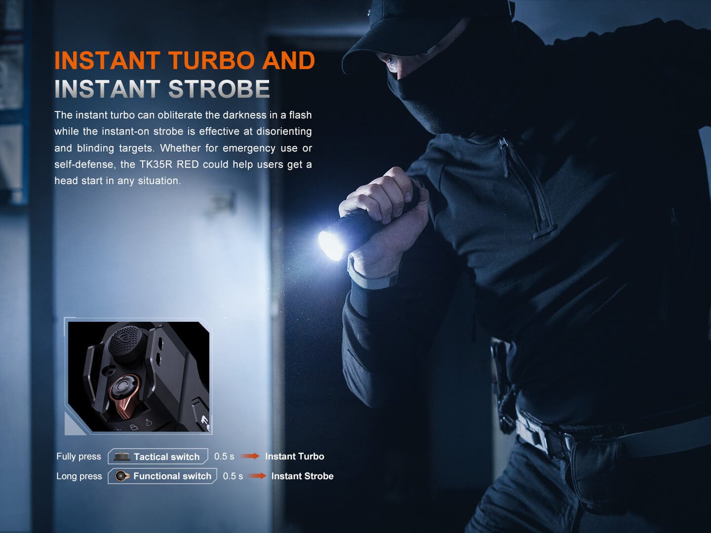 Fenix TK35R Rechargeable High-Performance Tactical Flashlight with UV Output Fenix Store